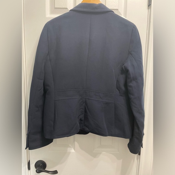 Talbots Navy Blue Blazer Jacket w/ Crest Preppy Equestrian Size 12 Kate Fit - Picture 8 of 14